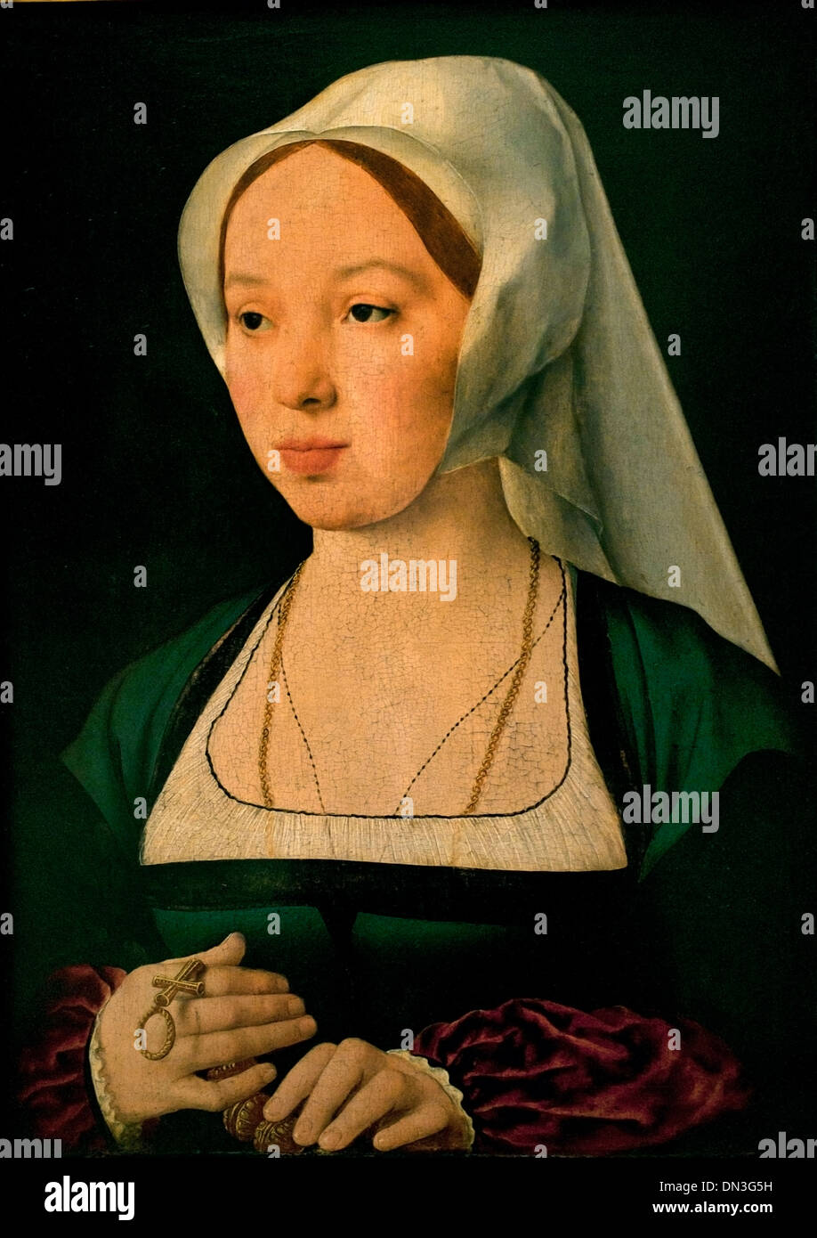 Portrait of a Woman Joos van Cleve 1487-1541 Flemish Belgian Belgium Stock Photo