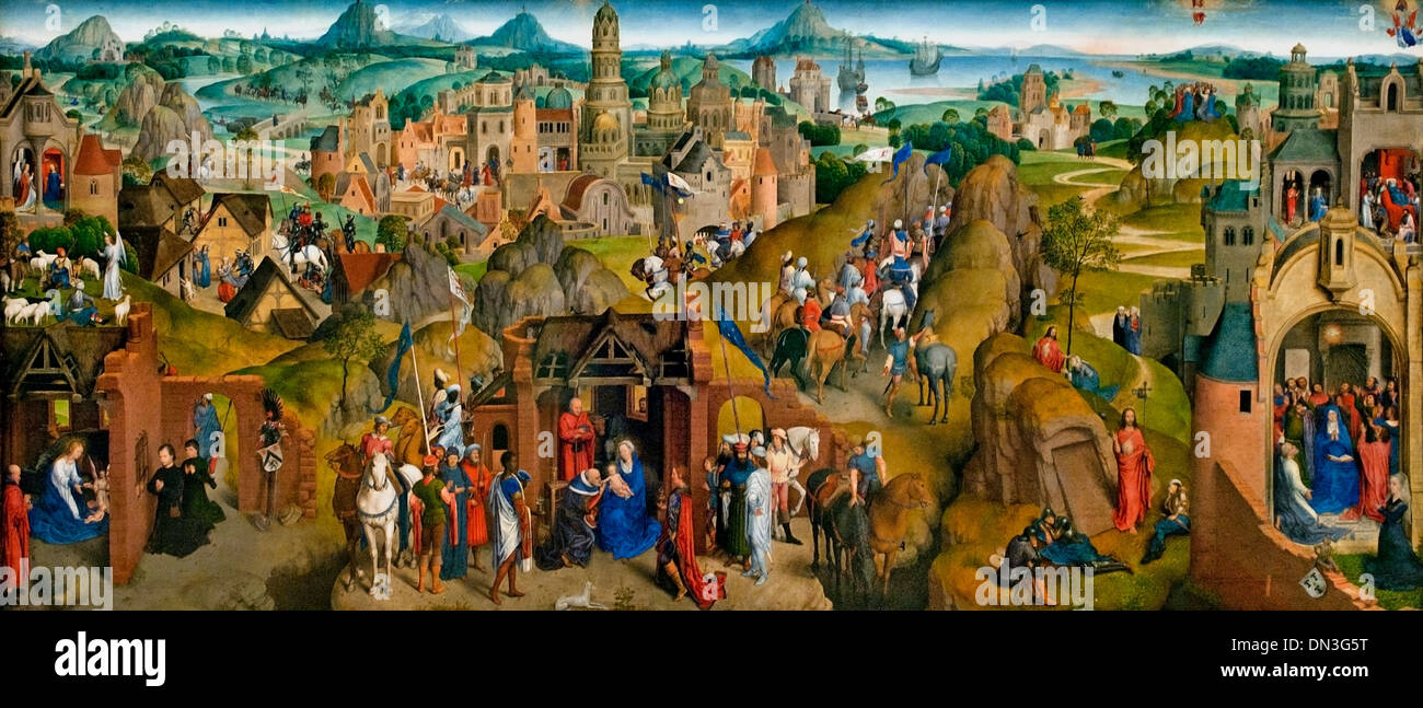 Die sieben freuden Mariens - The seven joys of Mary by  Hans Memling ( Memlinc ) 1430 – 1494 German Germany Stock Photo