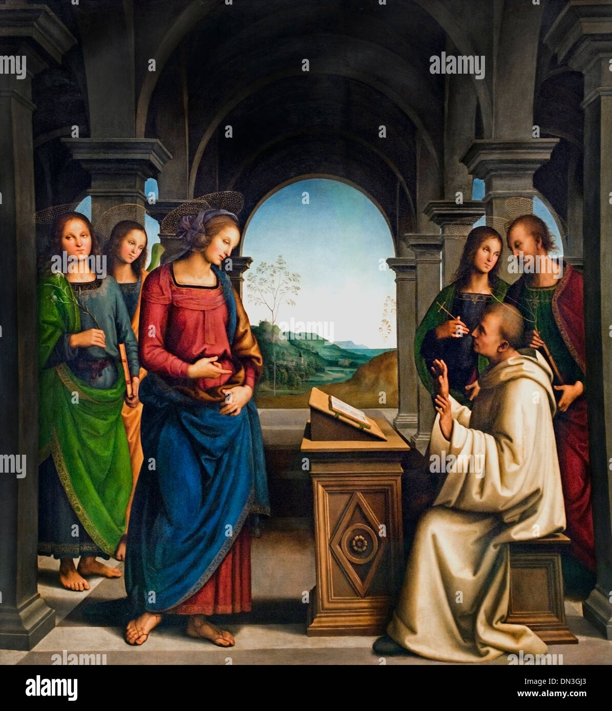 The vision saint Bernard by Pietro Perugino 1450-1523 Italy Italian Stock Photo