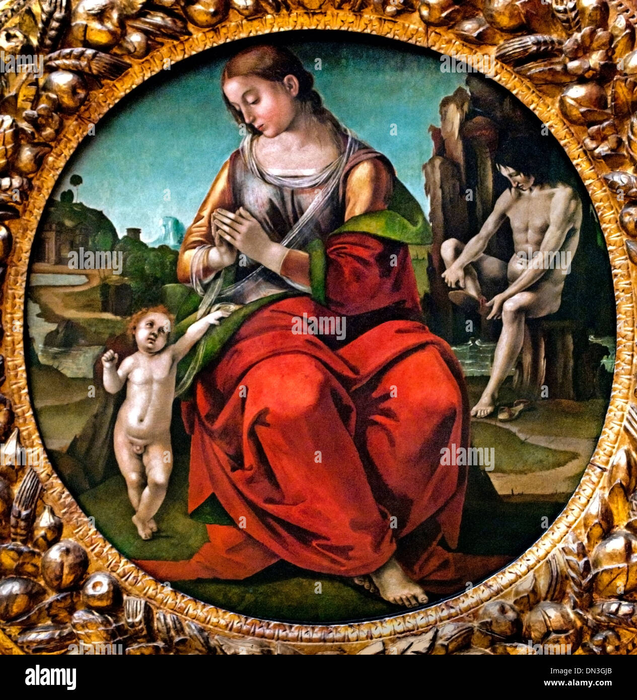 VIRGIN AND CHILD1495 LUCA SIGNORELLI (1445-1523) Italy Italian Stock Photo