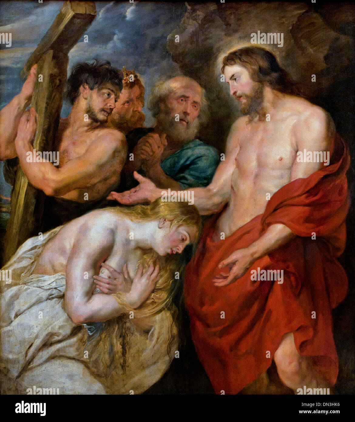 Christ and the repentant sinner by PETER PAUL RUBENS (1577-1640) Flemish Belgian Belgium Stock Photo
