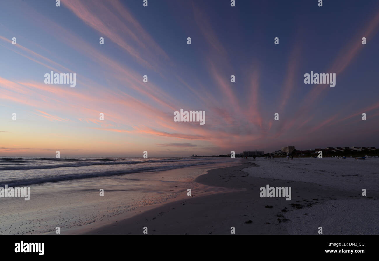 Sunset and waves Siesta Key beach, Florida Stock Photo Alamy