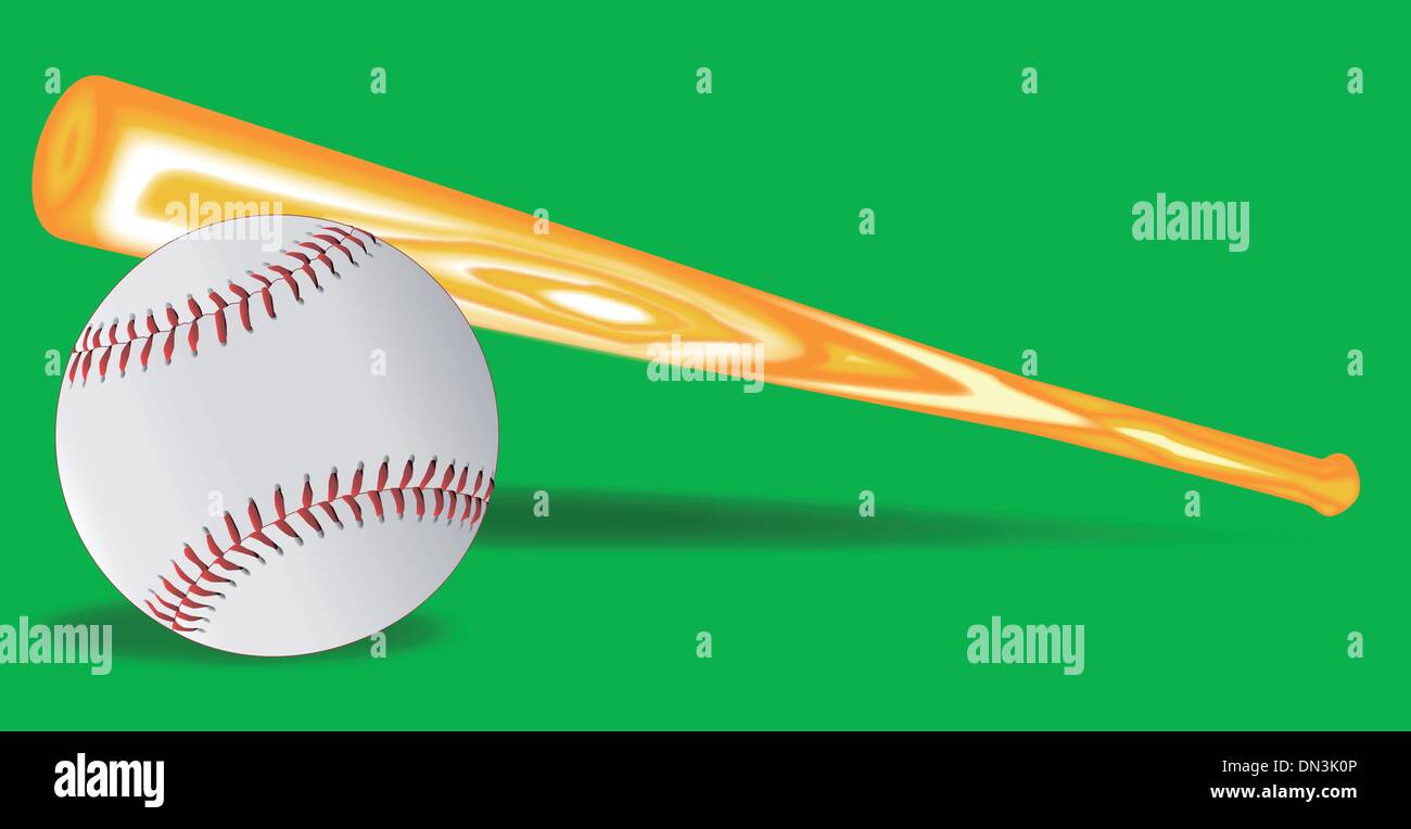 Baseball and Bat Stock Vector