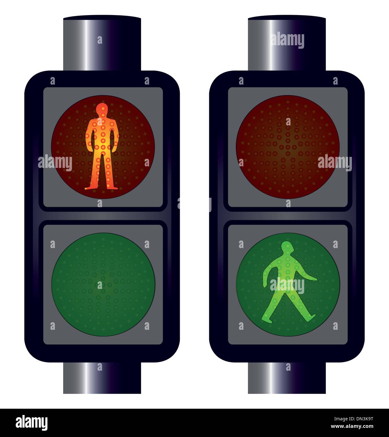 Walking Man Traffic Lights Stock Vector