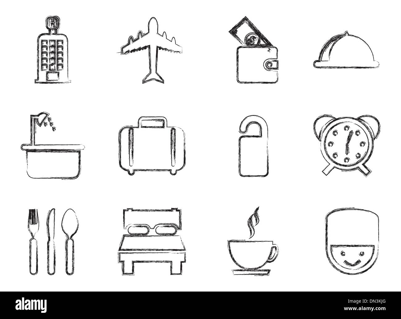 hotel icons Stock Vector
