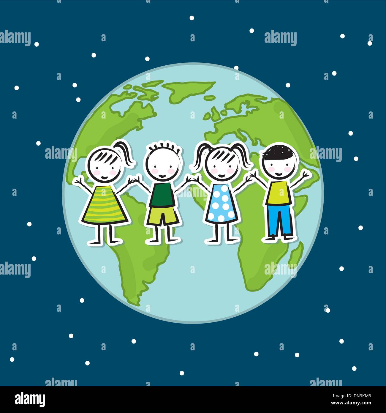 Earth day night illustration Stock Vector Images - Alamy
