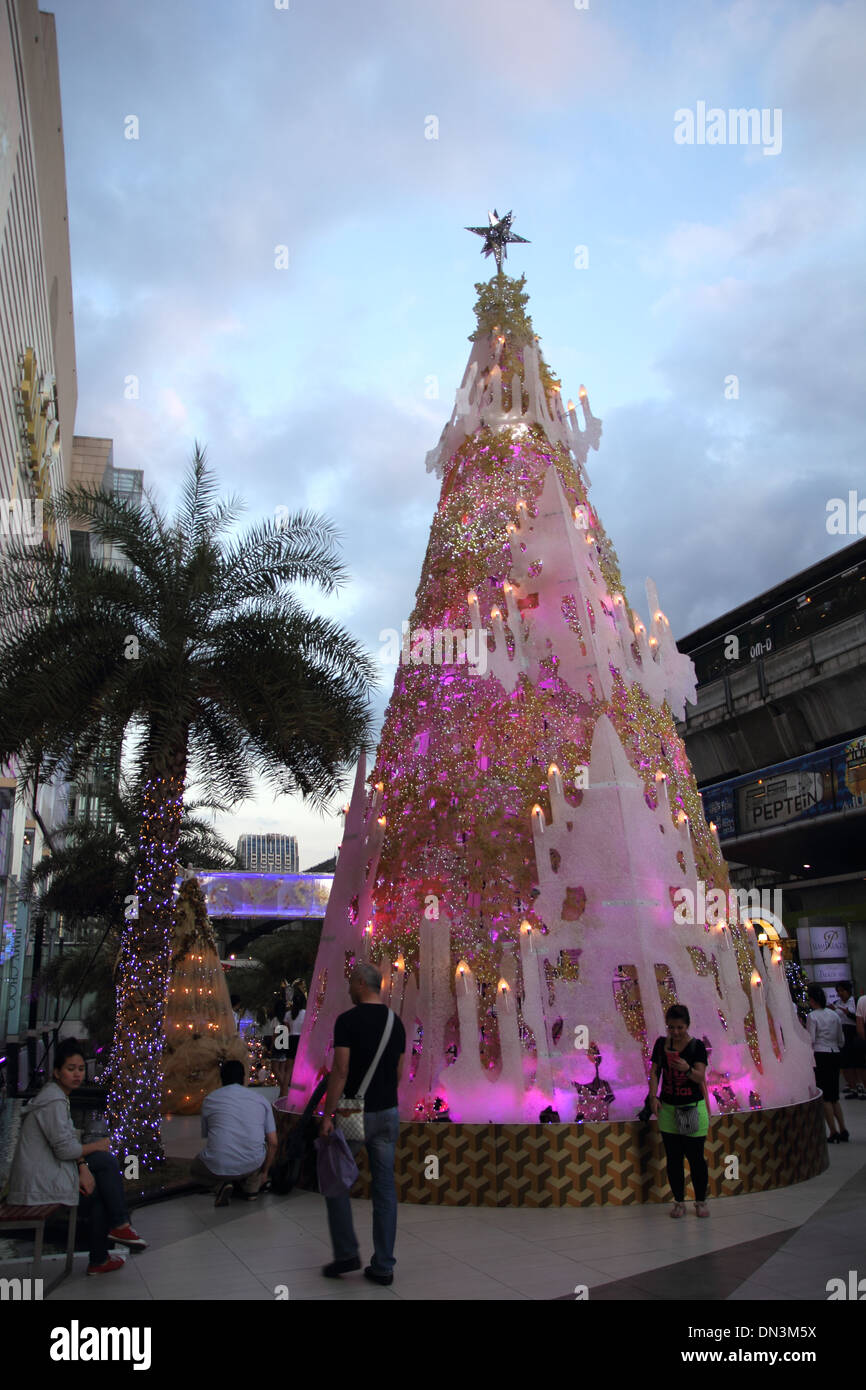 Christmas tree at Siam Paragon Shopping Mall in Bangkok , Thailand