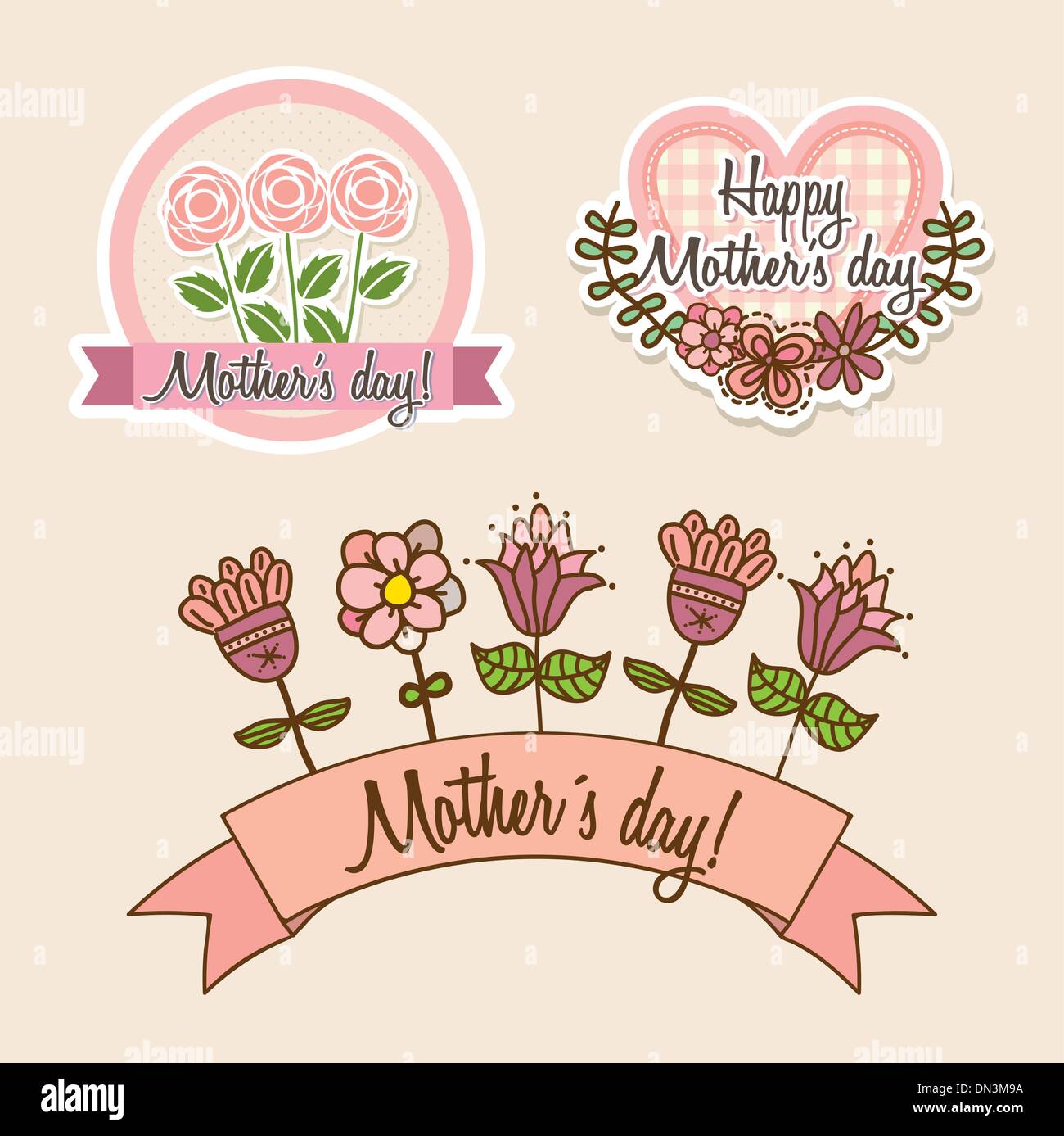 happy mothers day Stock Vector Image & Art - Alamy