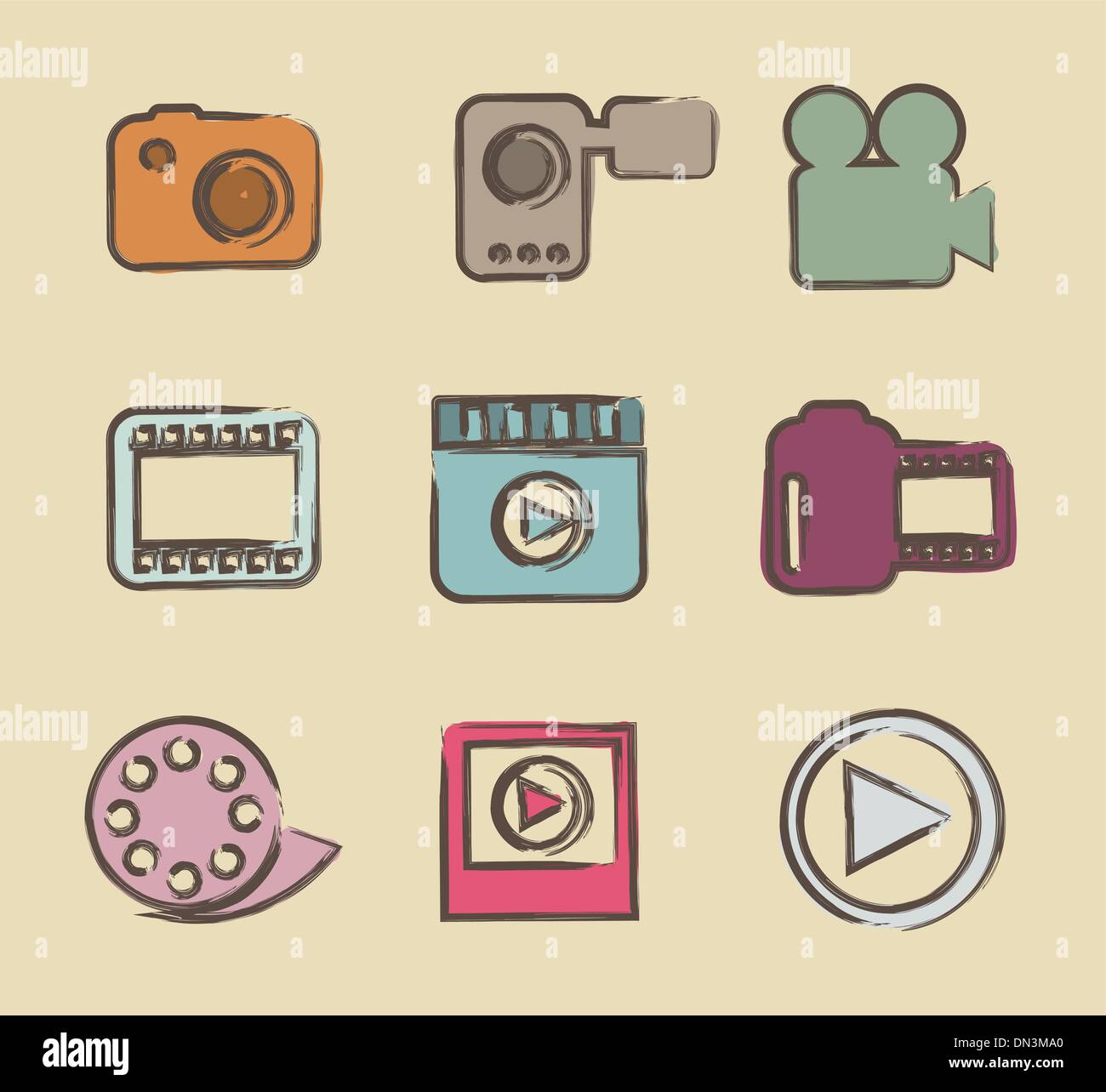 video icons Stock Vector