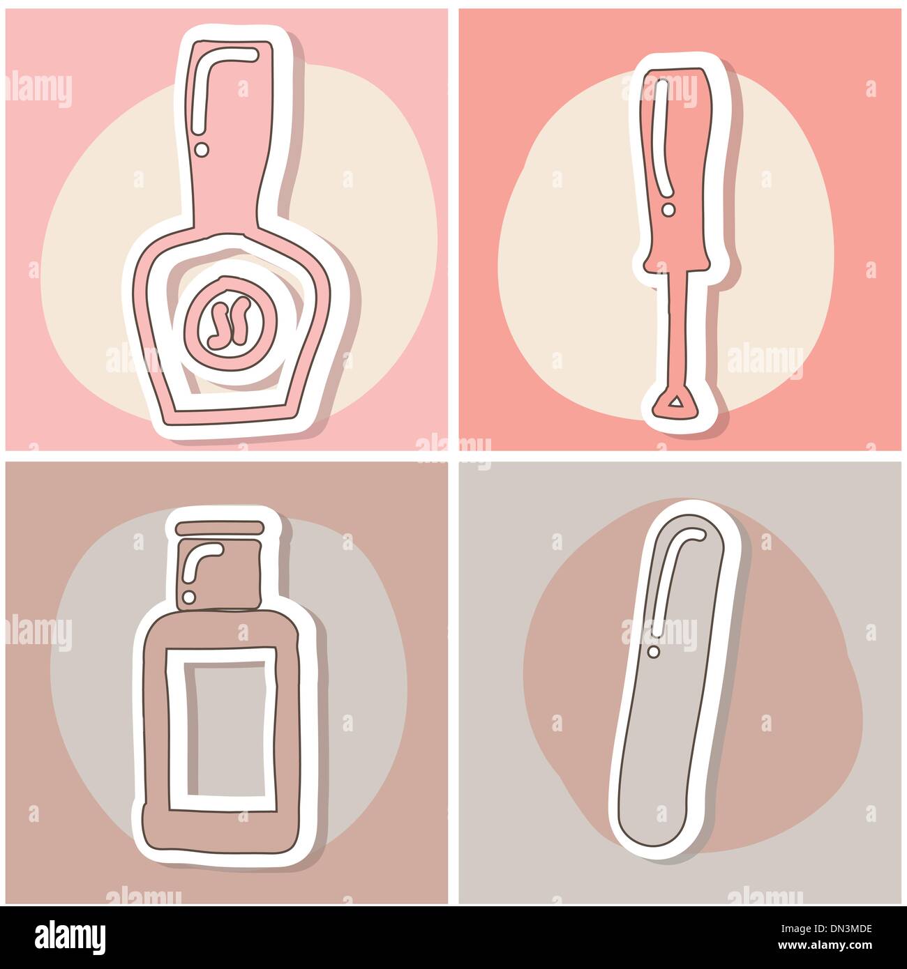 manicure and pedicure set Stock Vector