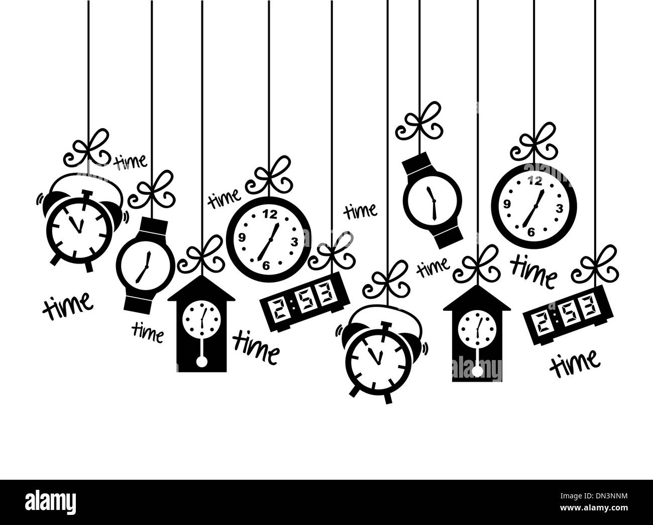 clock icons Stock Vector