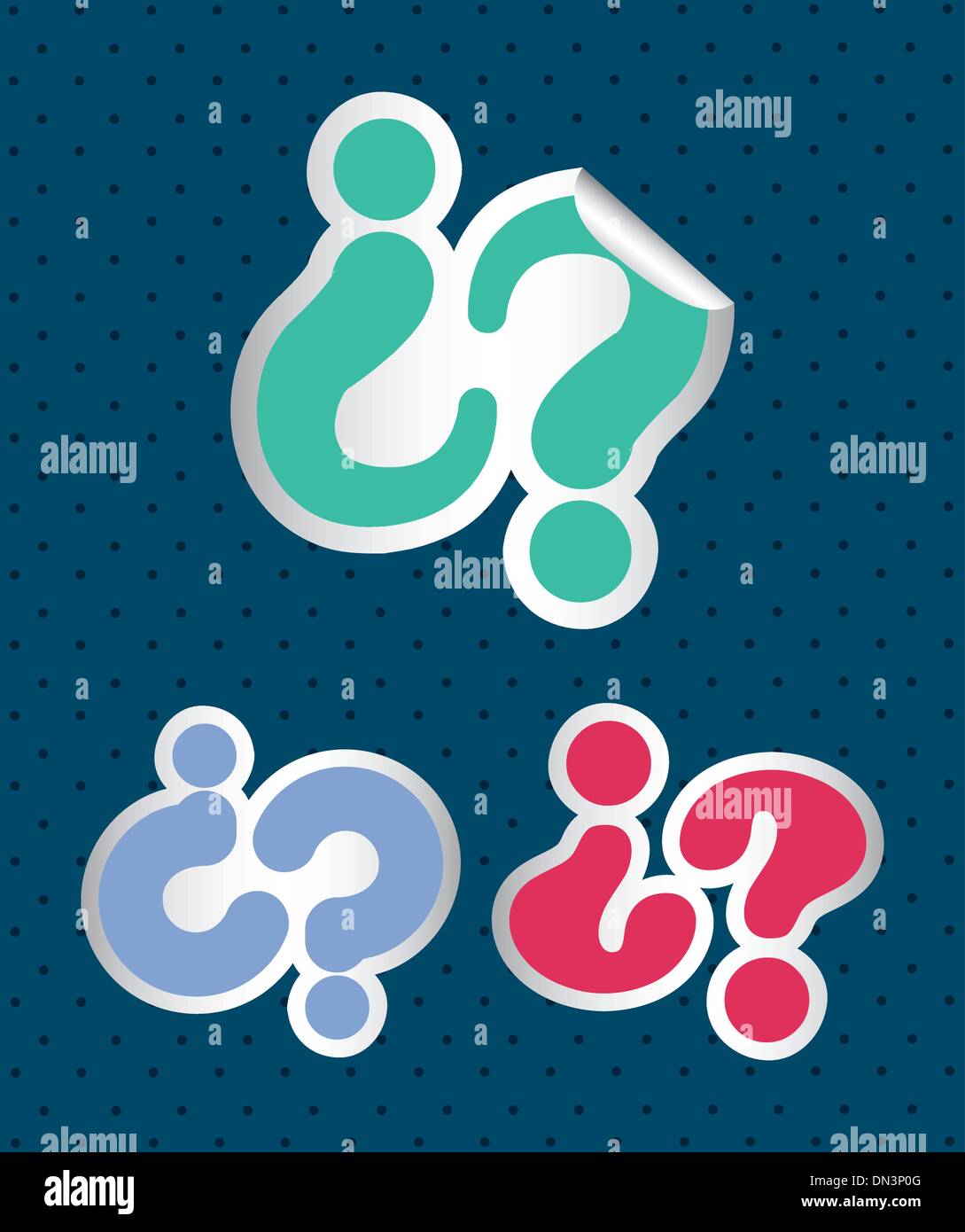 questions icons Stock Vector