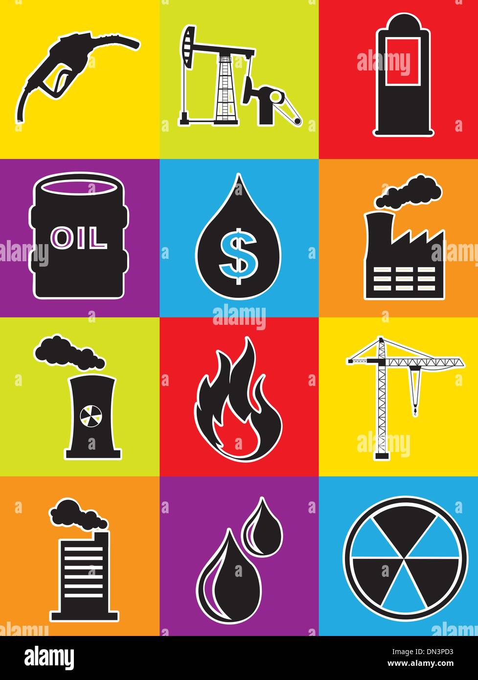 Oil drum fire Stock Vector Images - Alamy