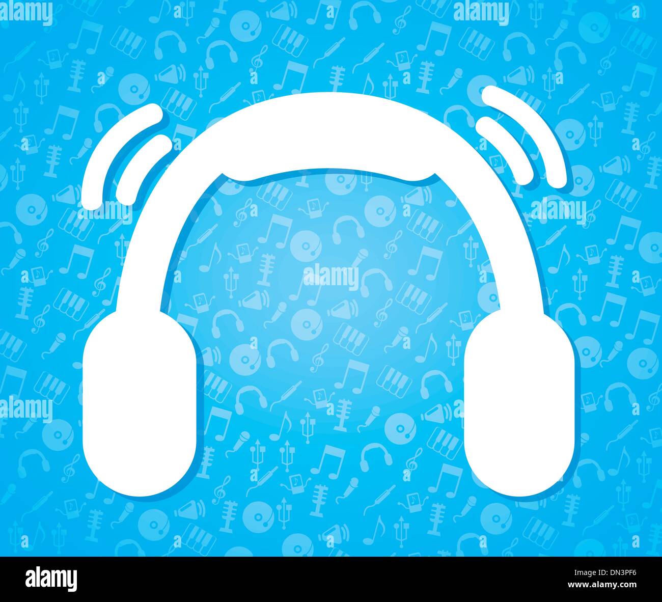 Blue mp3 player headphones Stock Vector Images - Alamy