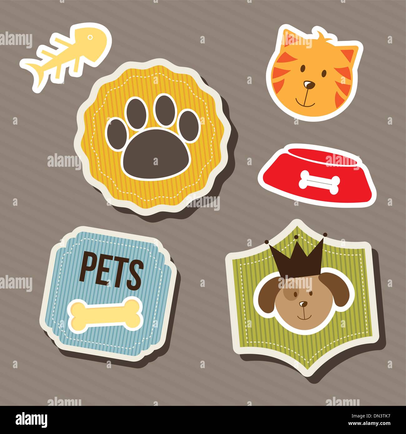 pets icons Stock Vector