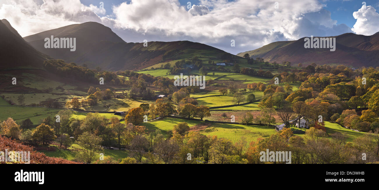 Newlands Chapel nestled in the beautiful Newlands Valley, Lake District, Cumbria, England. Autumn (November) 2013. Stock Photo