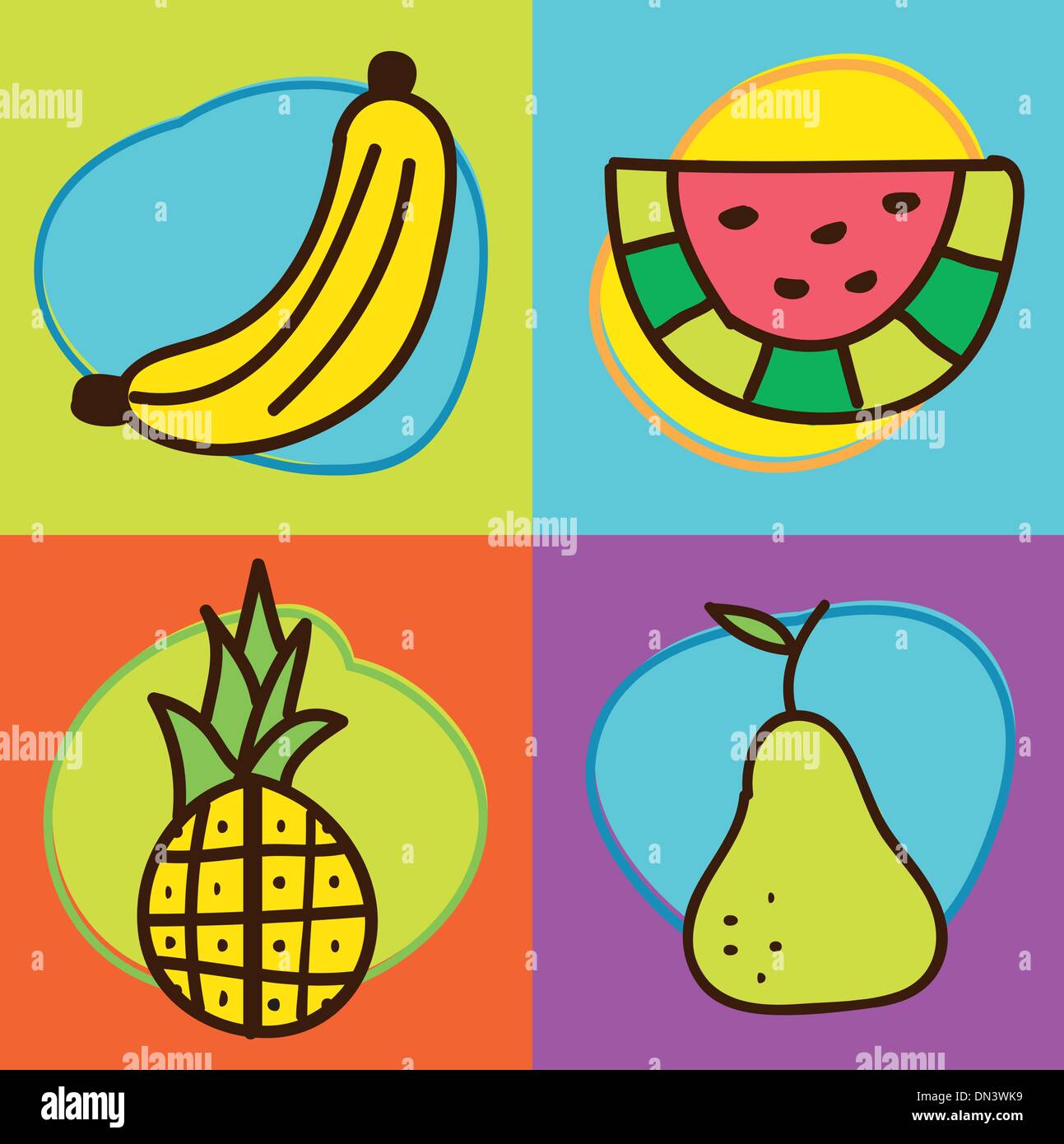 Fruits vector vectors hi-res stock photography and images - Alamy