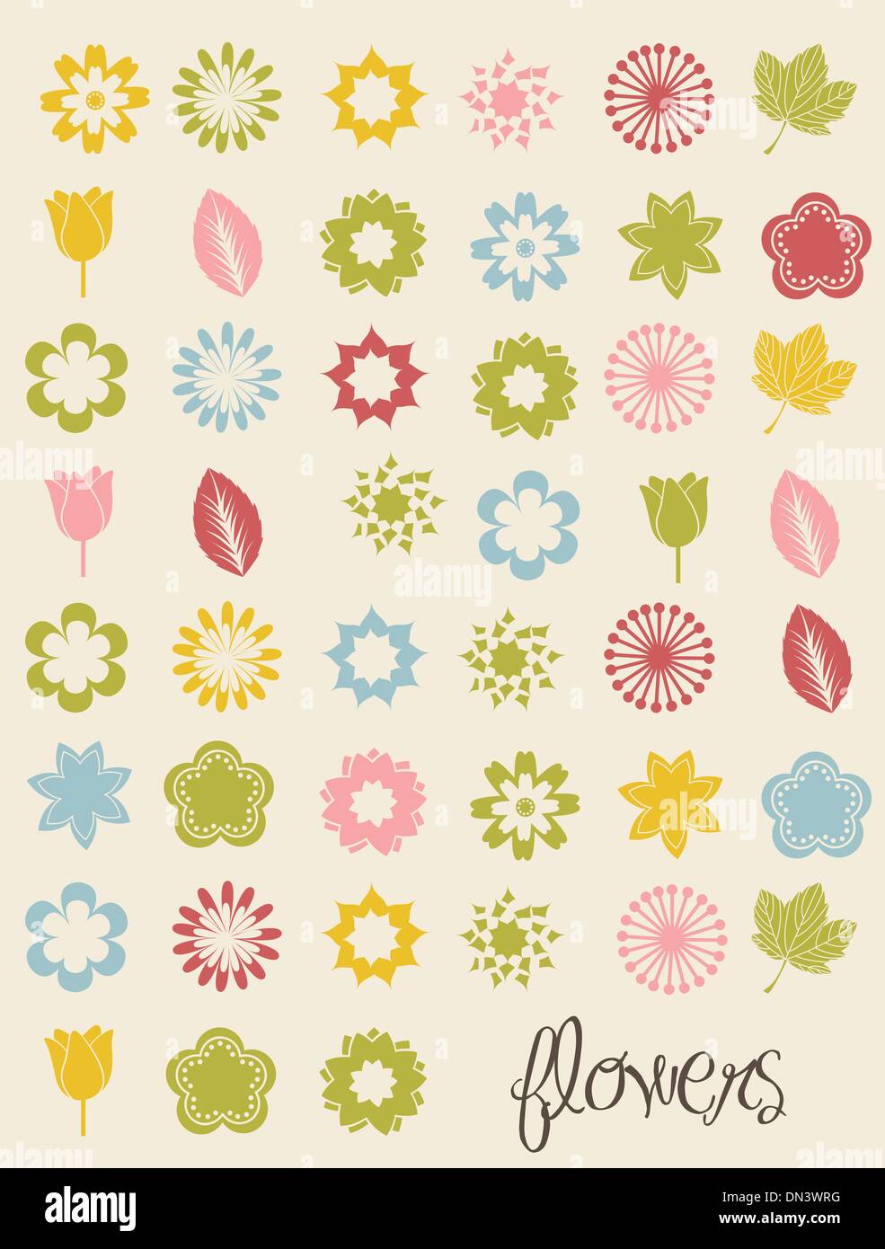 Cute flower clipart icons hi-res stock photography and images - Alamy