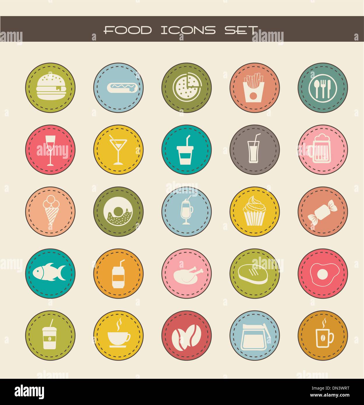 food icons Stock Vector