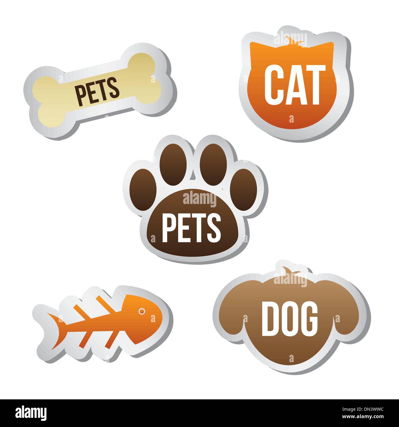 pets icons Stock Vector