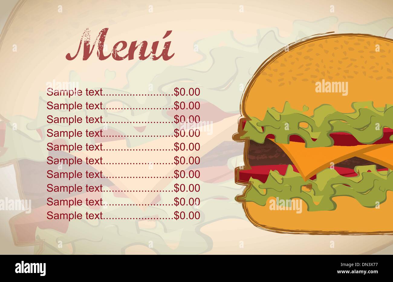 Burger Menu Stock Vector Image Art Alamy