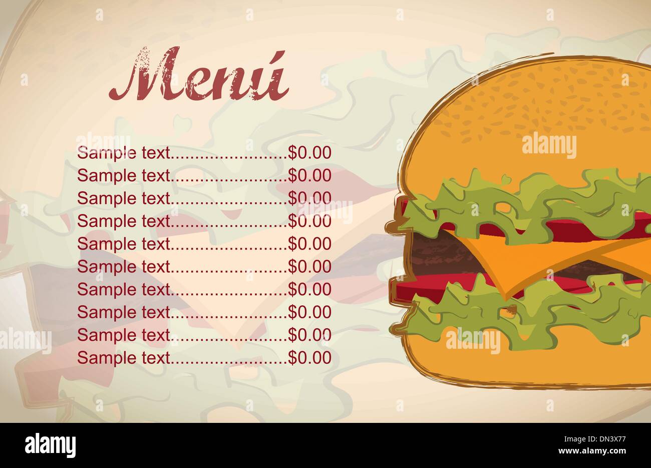 Burger Menu Stock Vector Image Art Alamy Burger Menu Stock Vector Image Art Alamy