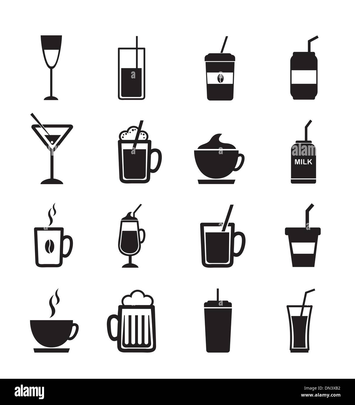 Black and white drinks Stock Vector Images - Alamy