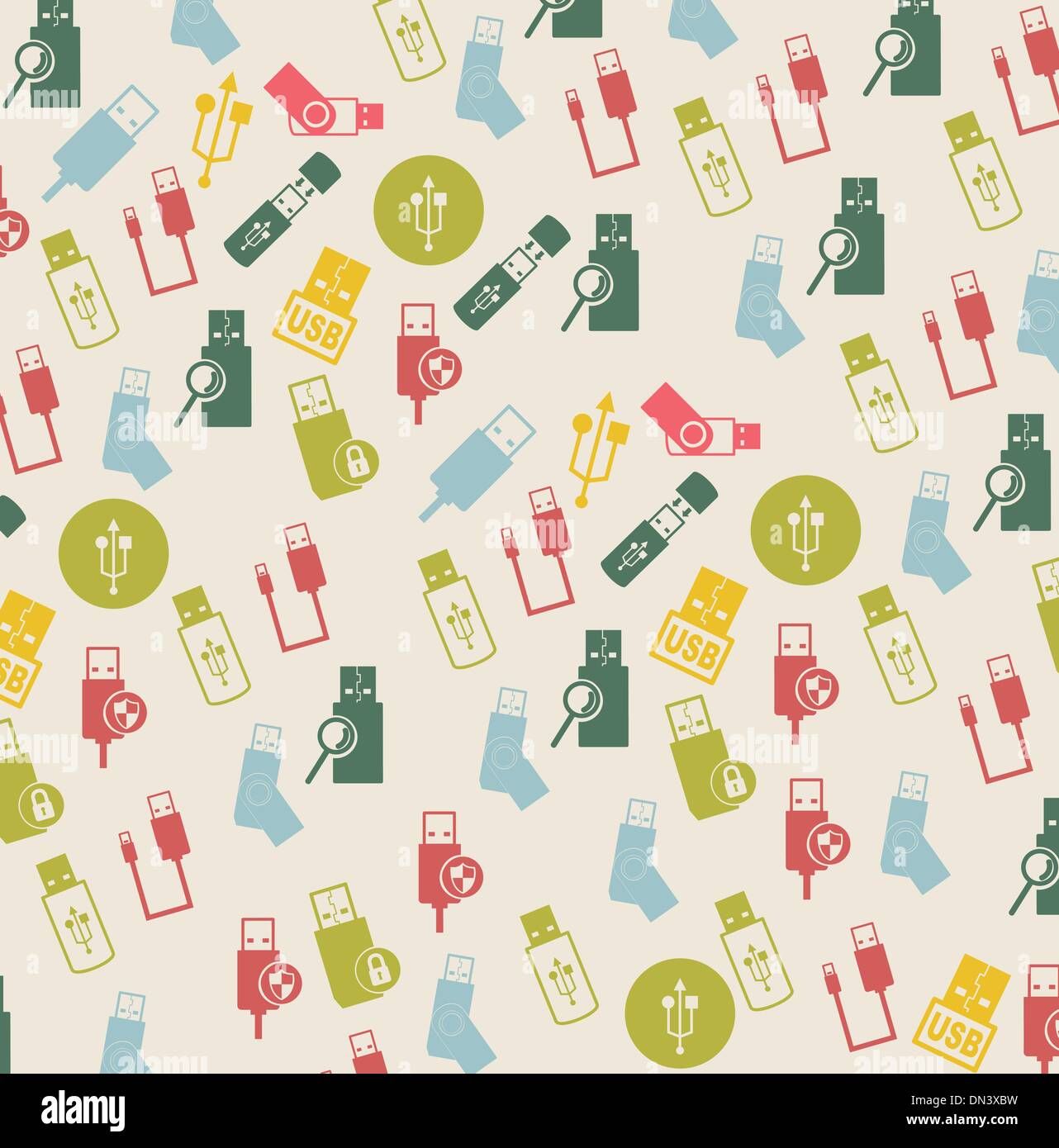 usb icons Stock Vector