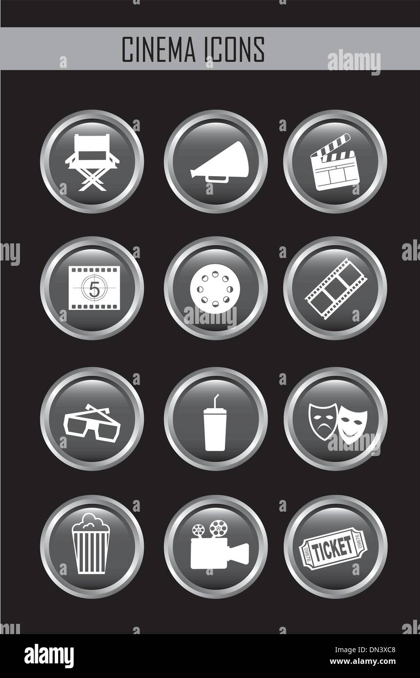 cinema icons Stock Vector