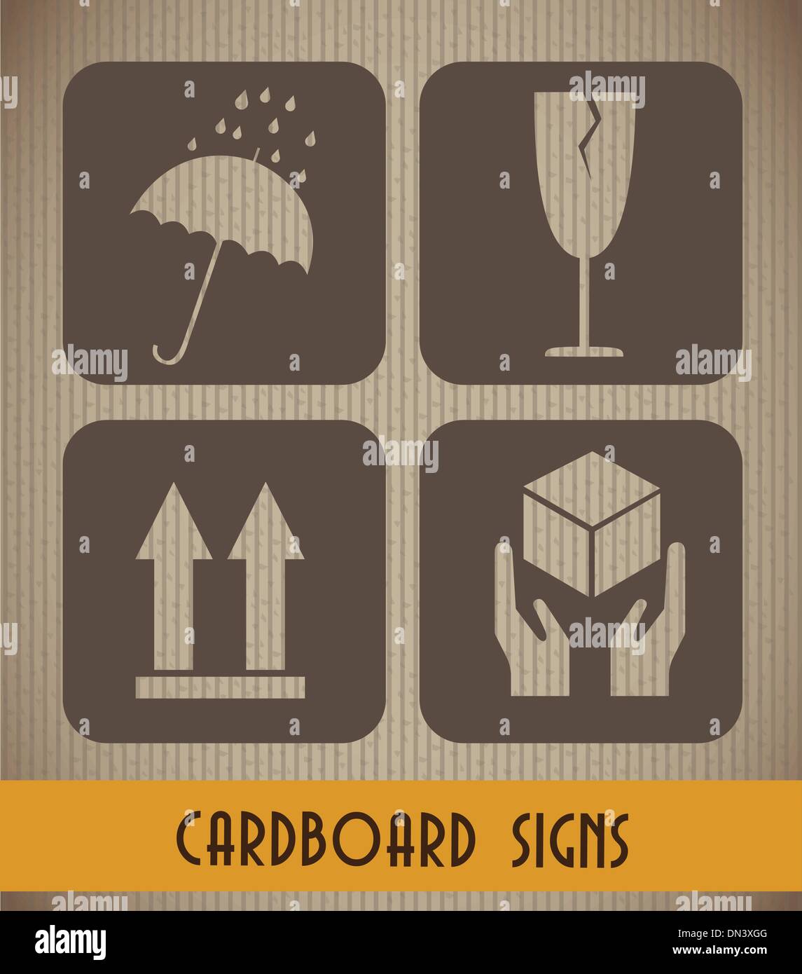 cardboard signs Stock Vector