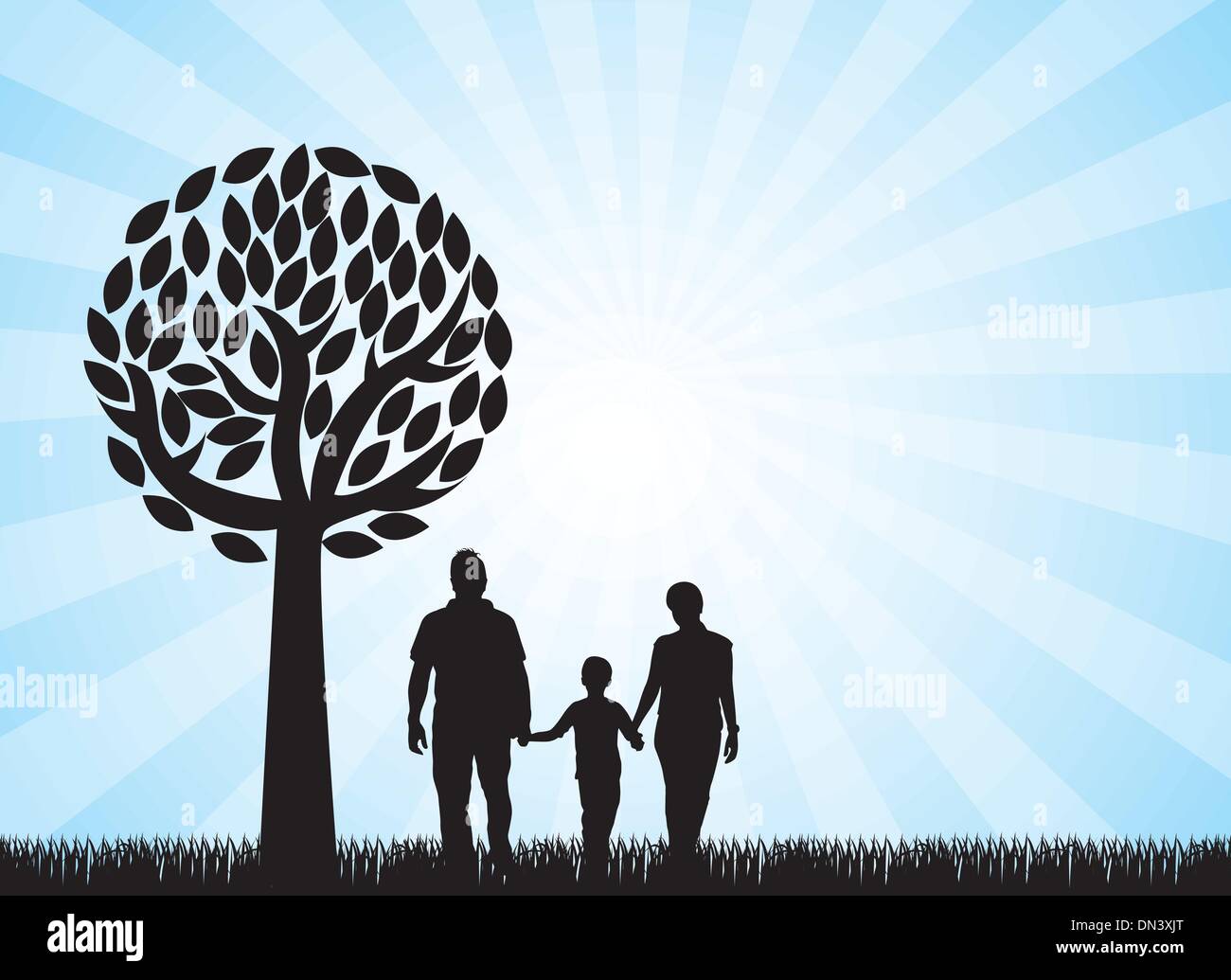 family sihouette Stock Vector
