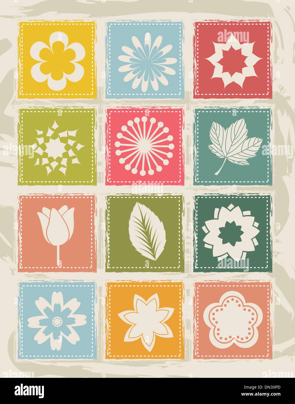 flowers icons Stock Vector