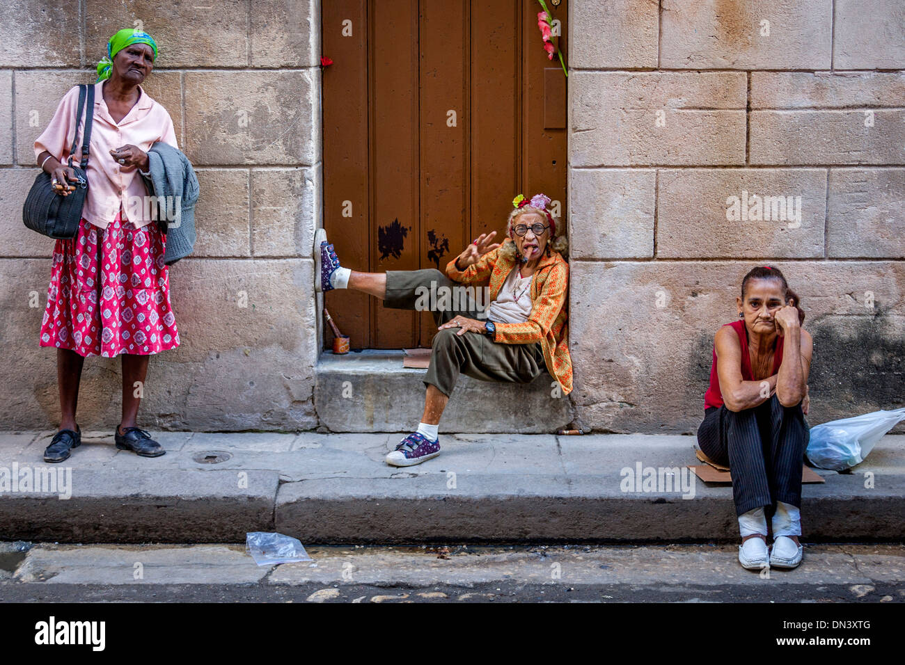Street Scene, Old Havana, Havana, Cuba Stock Photo