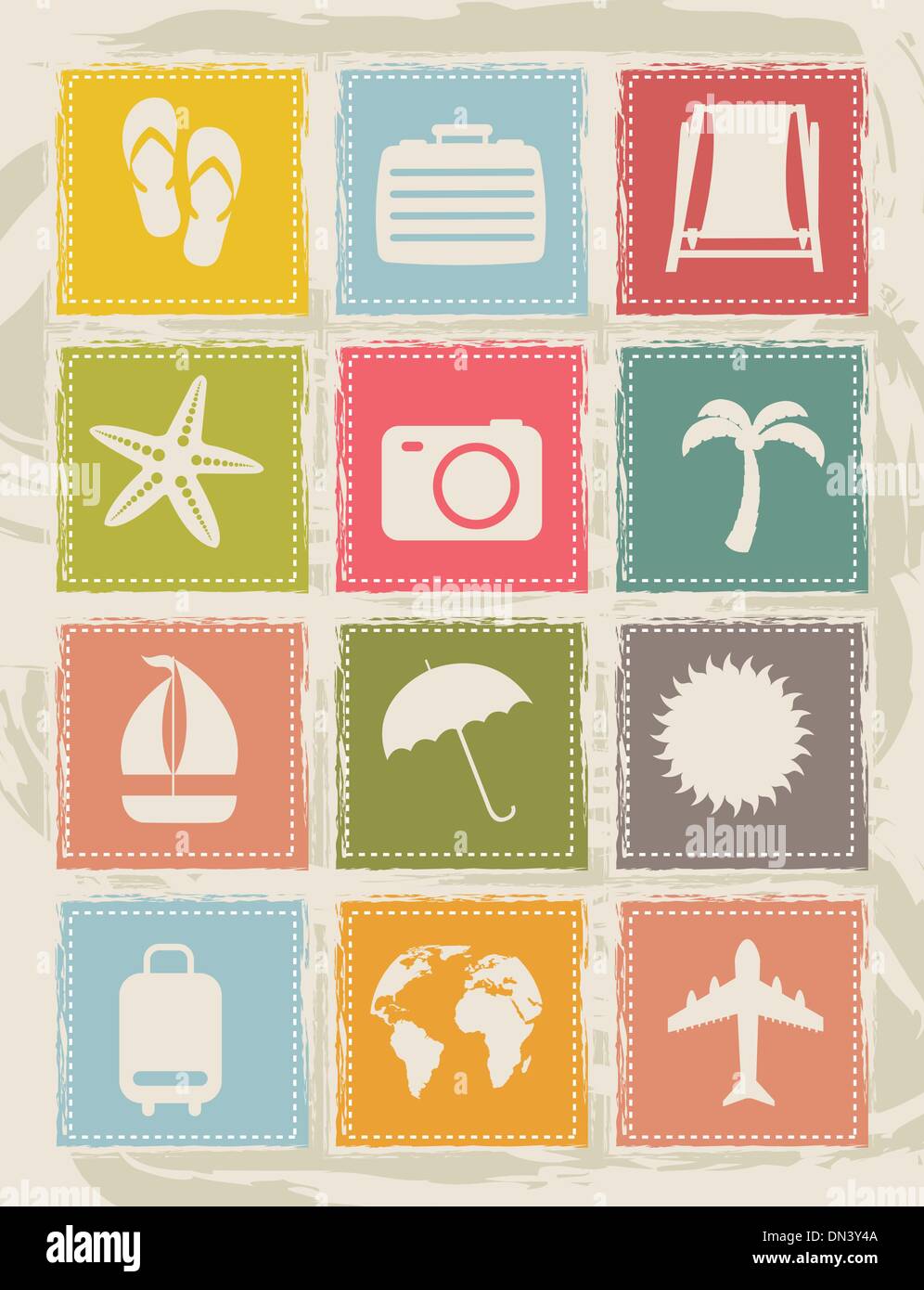 vacation icons Stock Vector