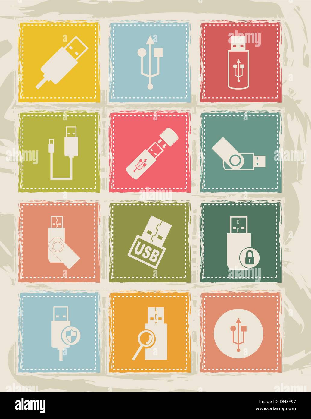 usb icons Stock Vector