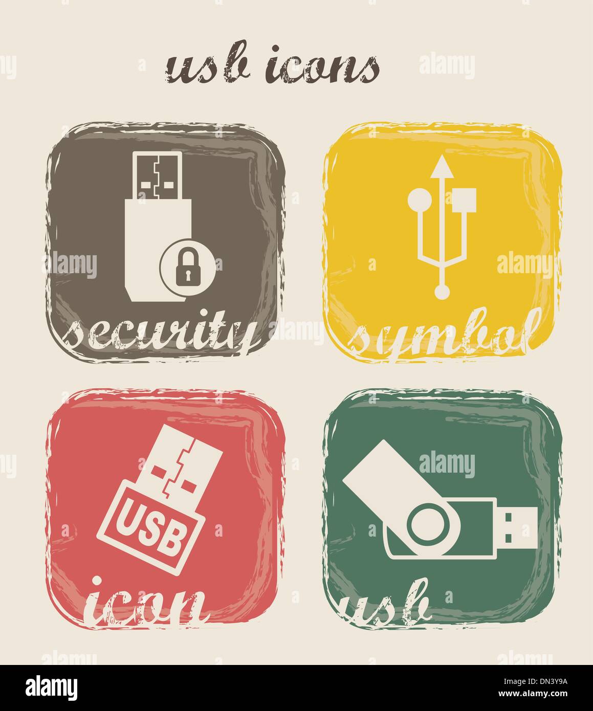 usb icons Stock Vector