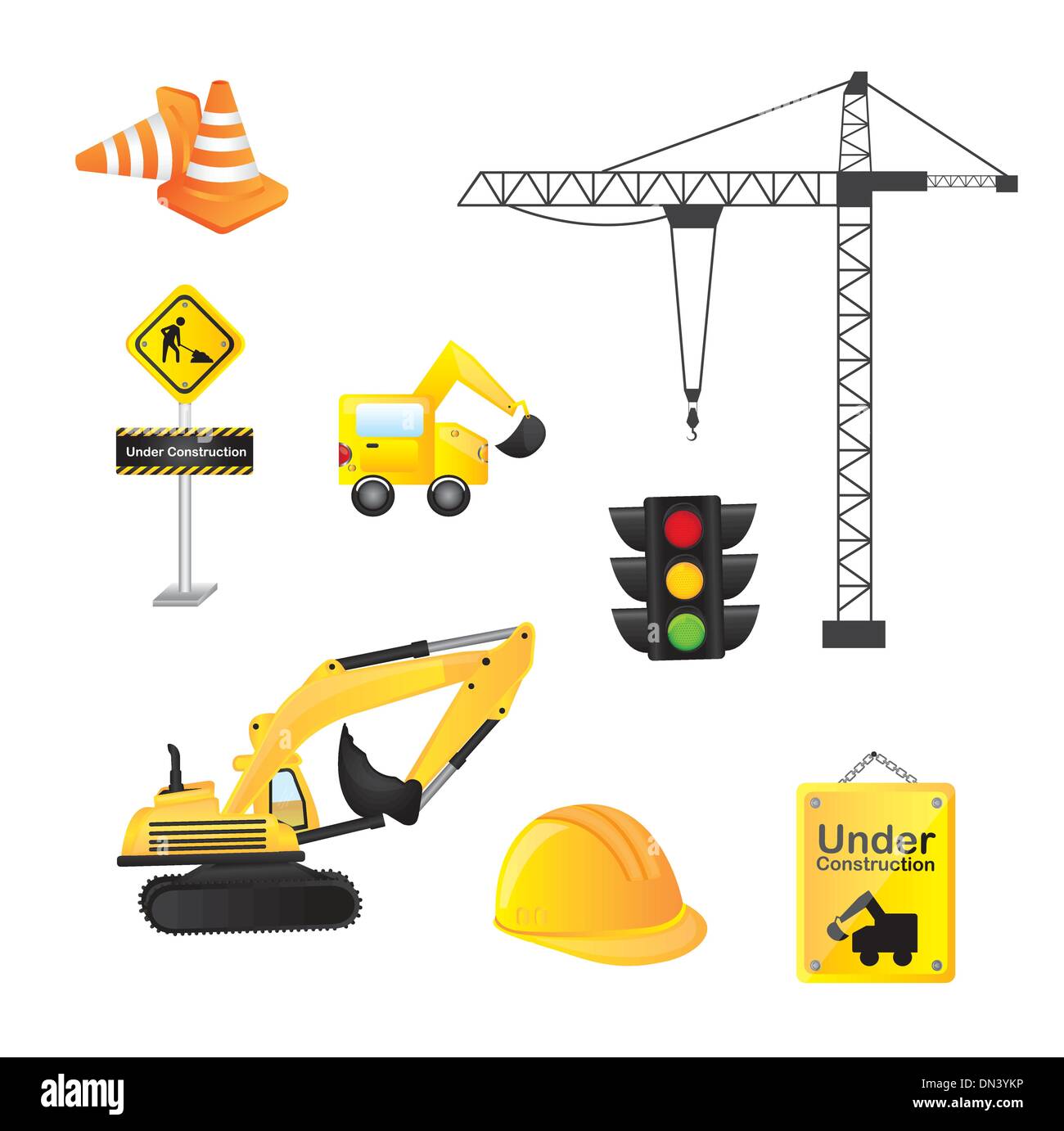 construction icons Stock Vector