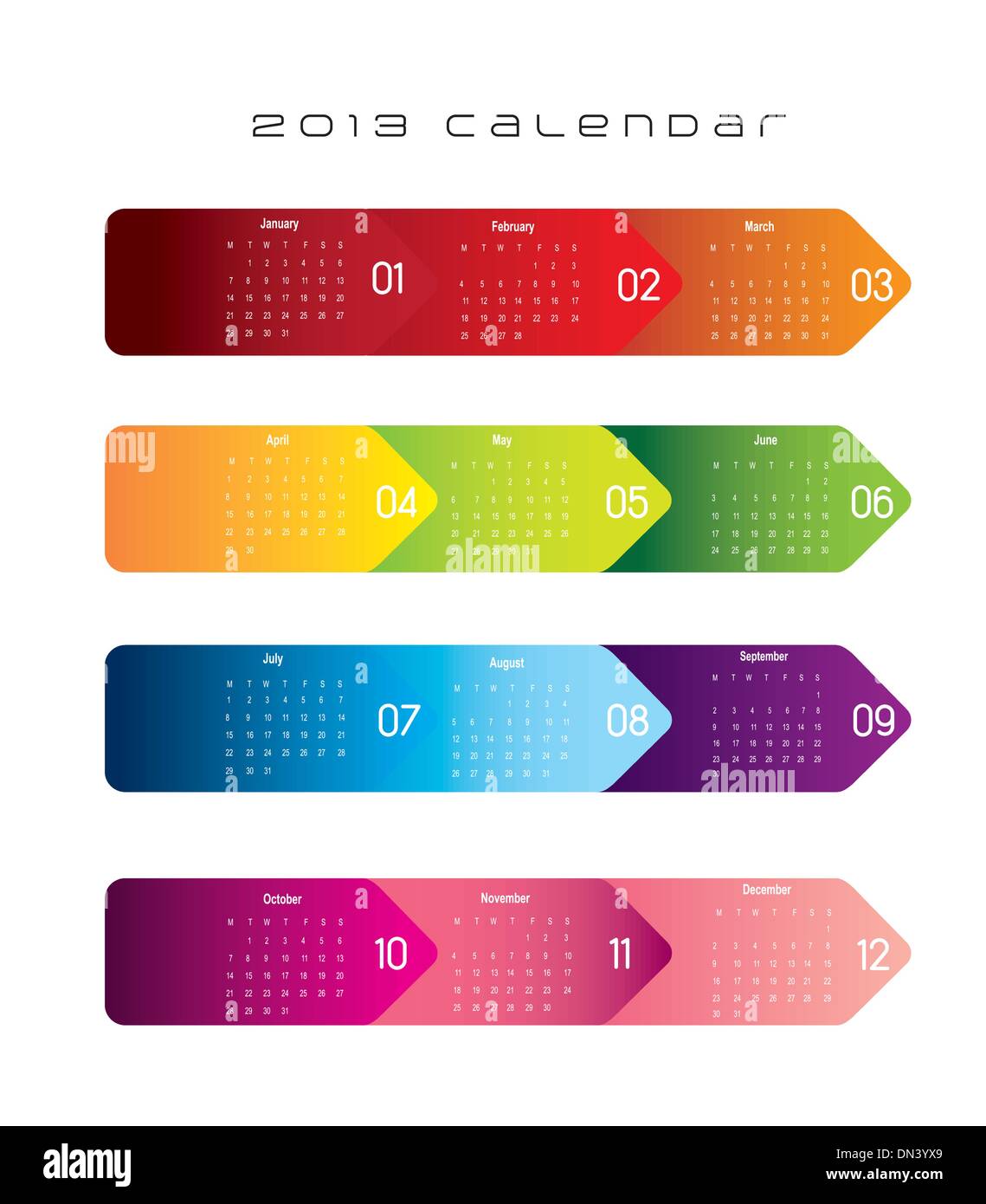 2013 calendar Stock Vector Images - Alamy