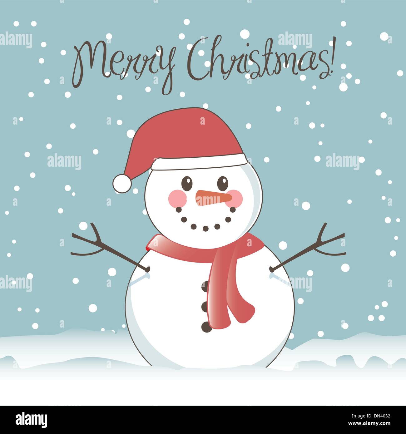 Snowman carrot nose red scarf Stock Vector Images - Alamy