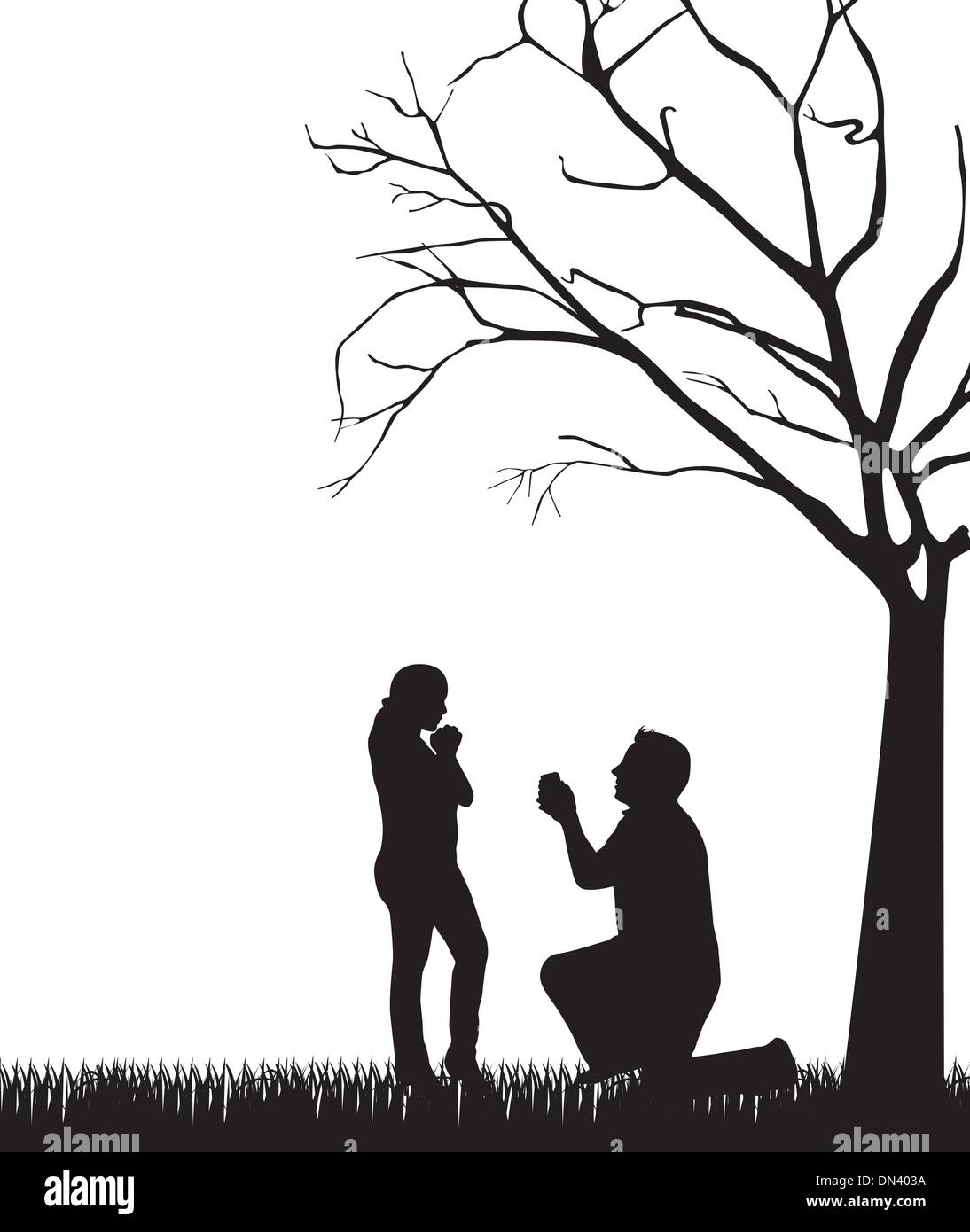 Girl kneeling silhouette hi-res stock photography and images - Alamy