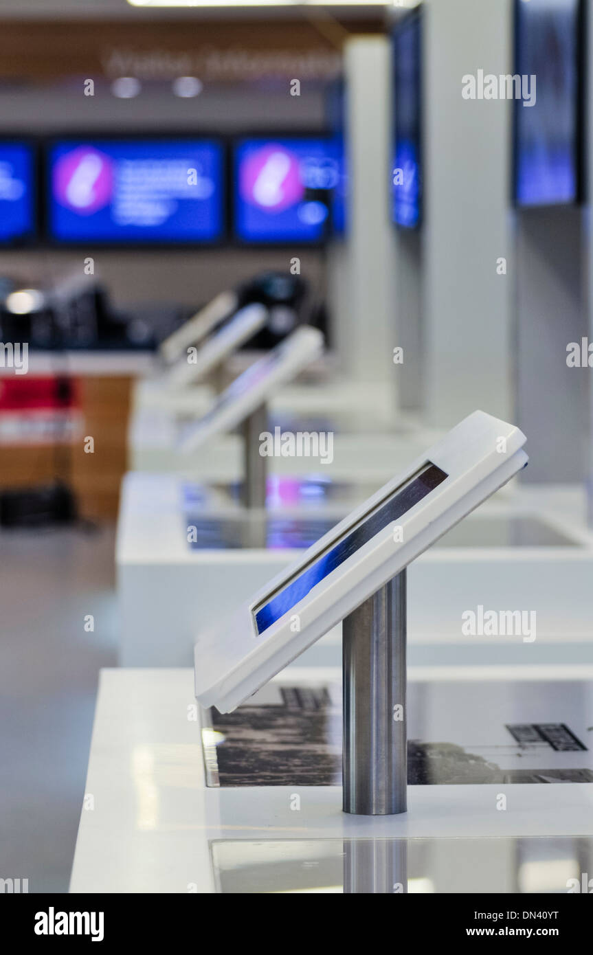 Interactive displays with tourist information in Visit Belfast tourist ...