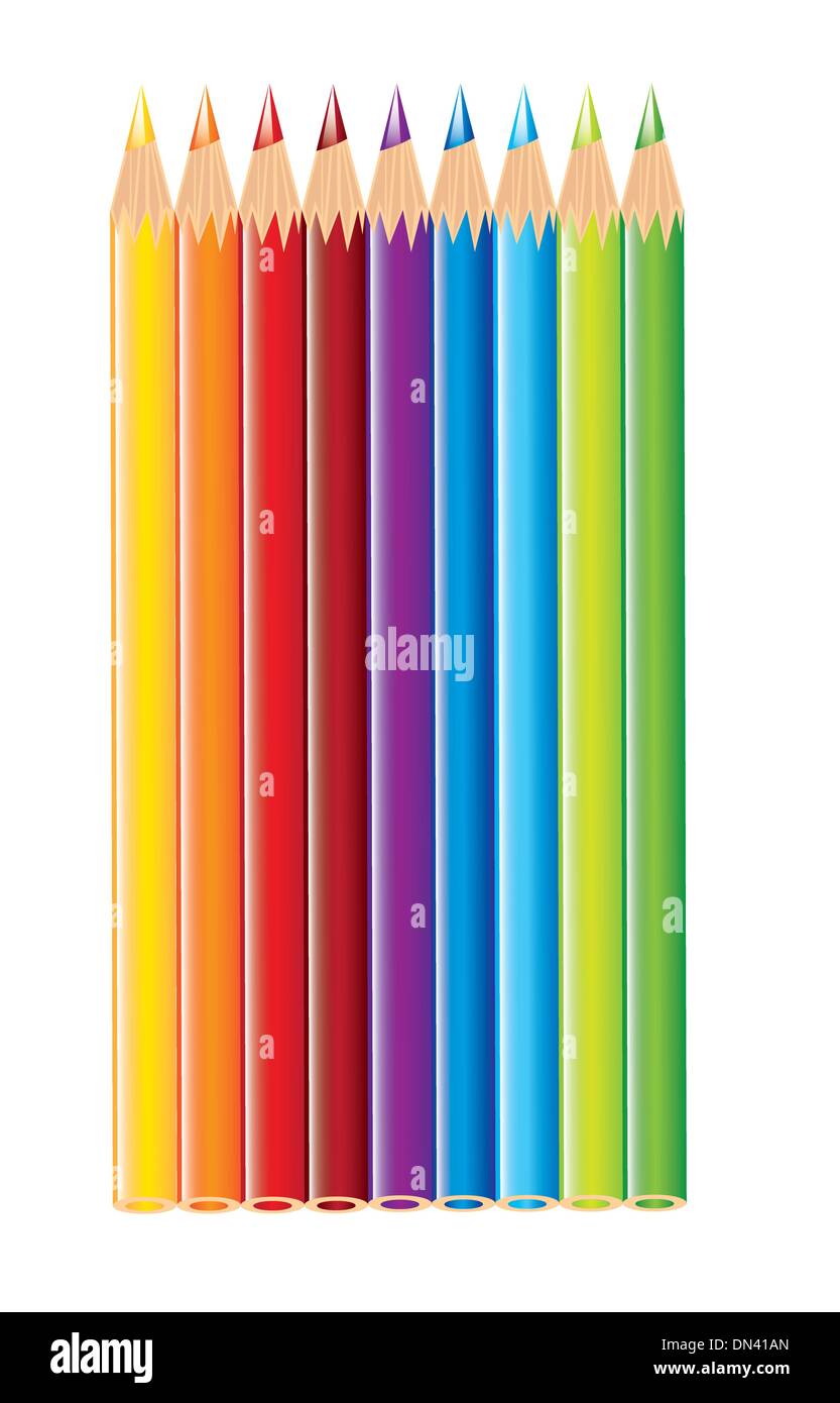 colored pencils Stock Vector