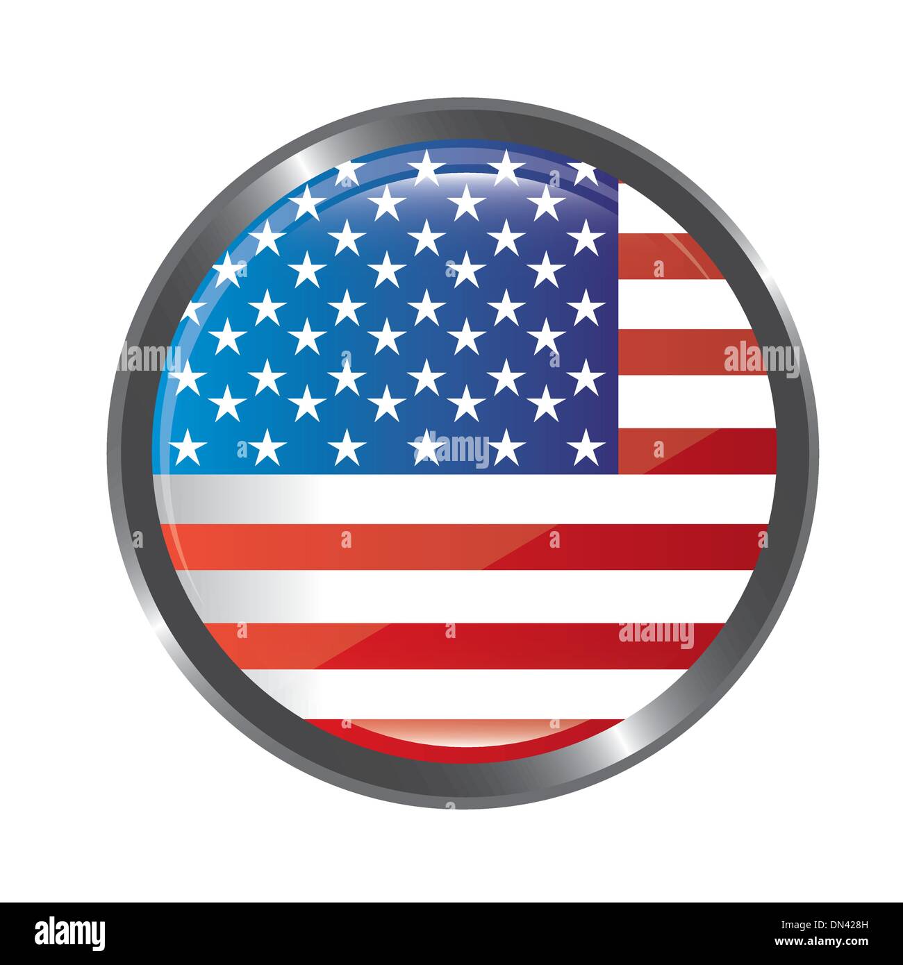 united states flag button Stock Vector