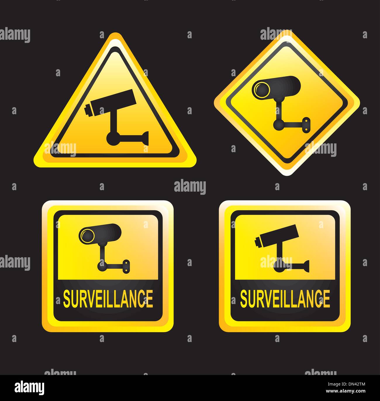 Yellow surveillance camera sign Stock Vector Images Alamy
