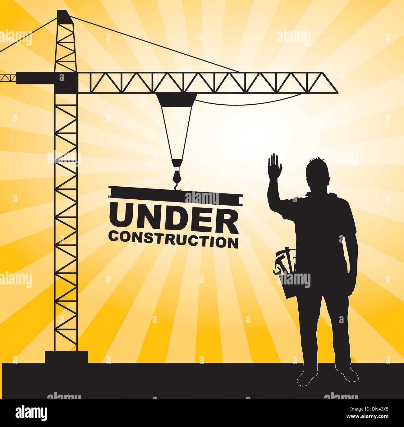 man and construction Stock Vector