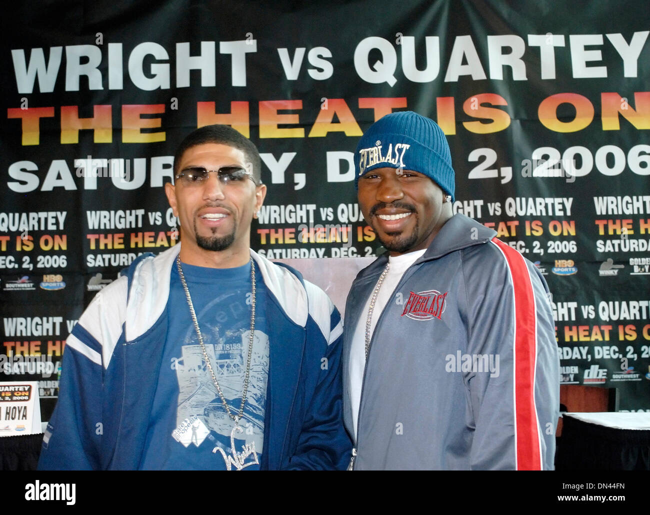 Nov 29, 2006; Tampa, FL, USA; Boxers 'RONALD WINKY' WRIGHT and JEFF LACY at the final press conference for their upcoming bouts on Saturday December 2 at The St. Pete Times Forum in Tampa. Mandatory Credit: Photo by Rob DeLorenzo/ZUMA Press. (©) Copyright 2006 by Rob DeLorenzo Stock Photo