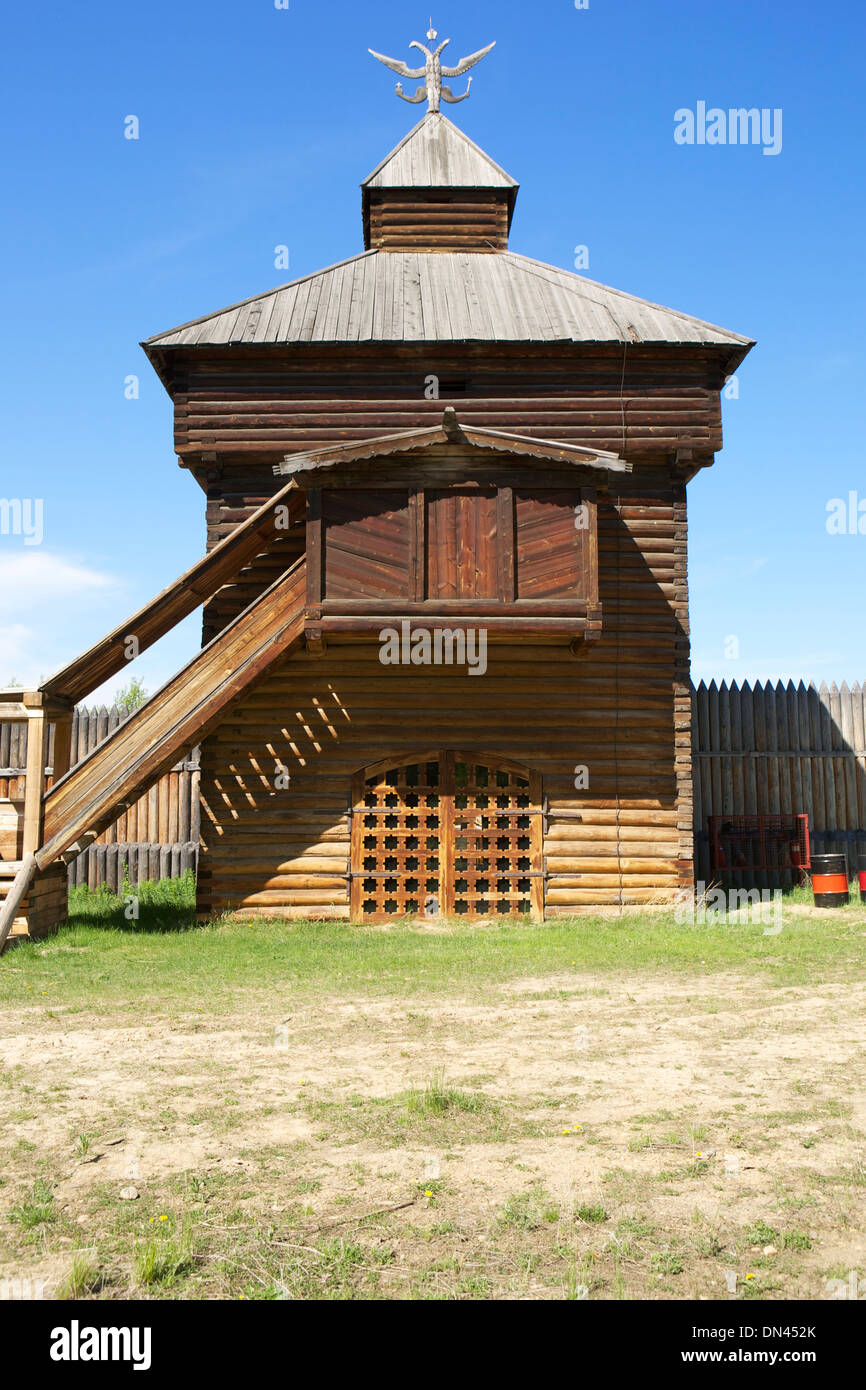 The Taltsy Museum of Architecture and Ethnography (the Wooden Architecture Museum), near Irkutz, Siberia, Russia Stock Photo
