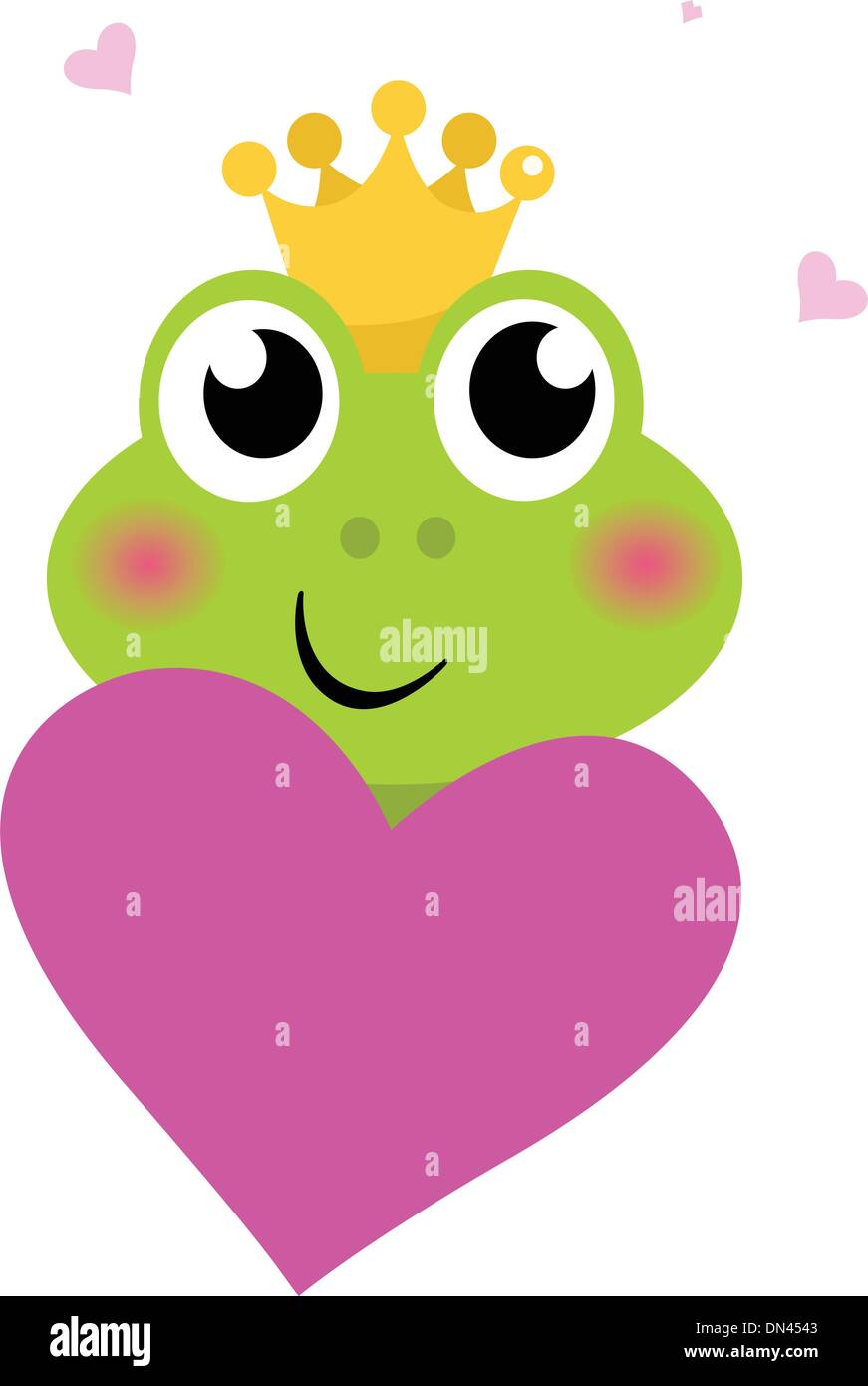 Frog Heart Color Cute frog holding Pink Heart isolated on white Stock Vector Image & Art ...