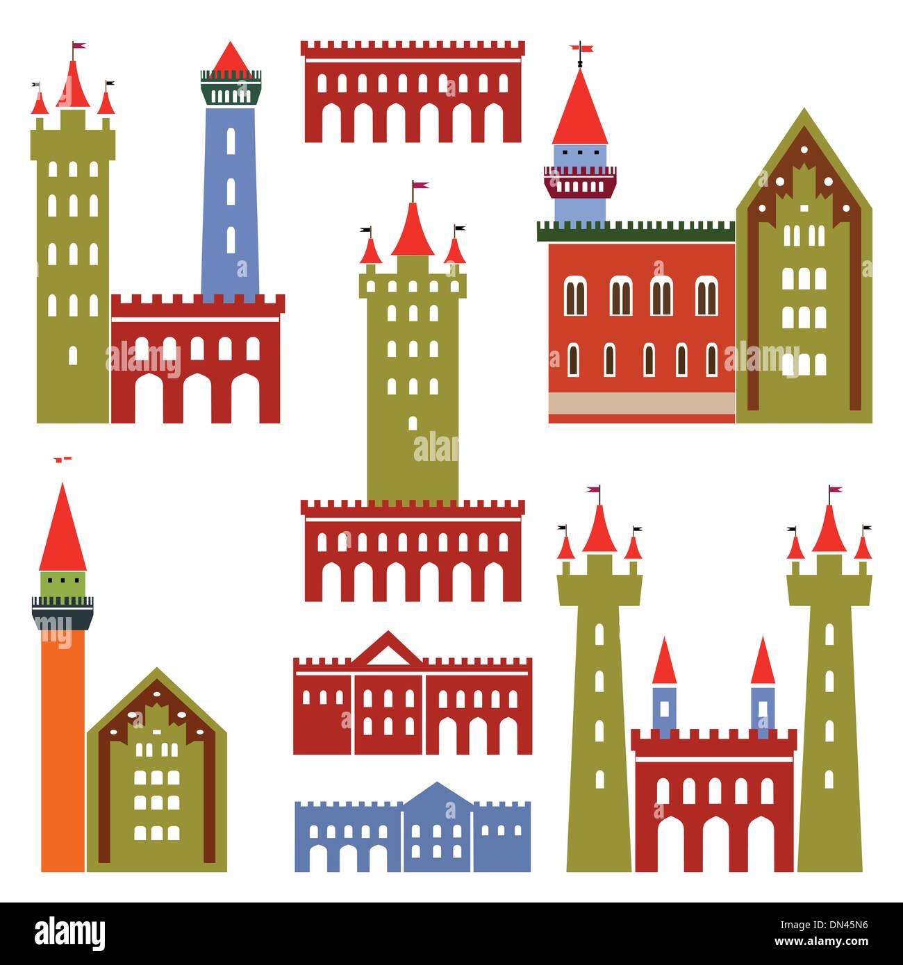 Vector architecture of castles Stock Vector