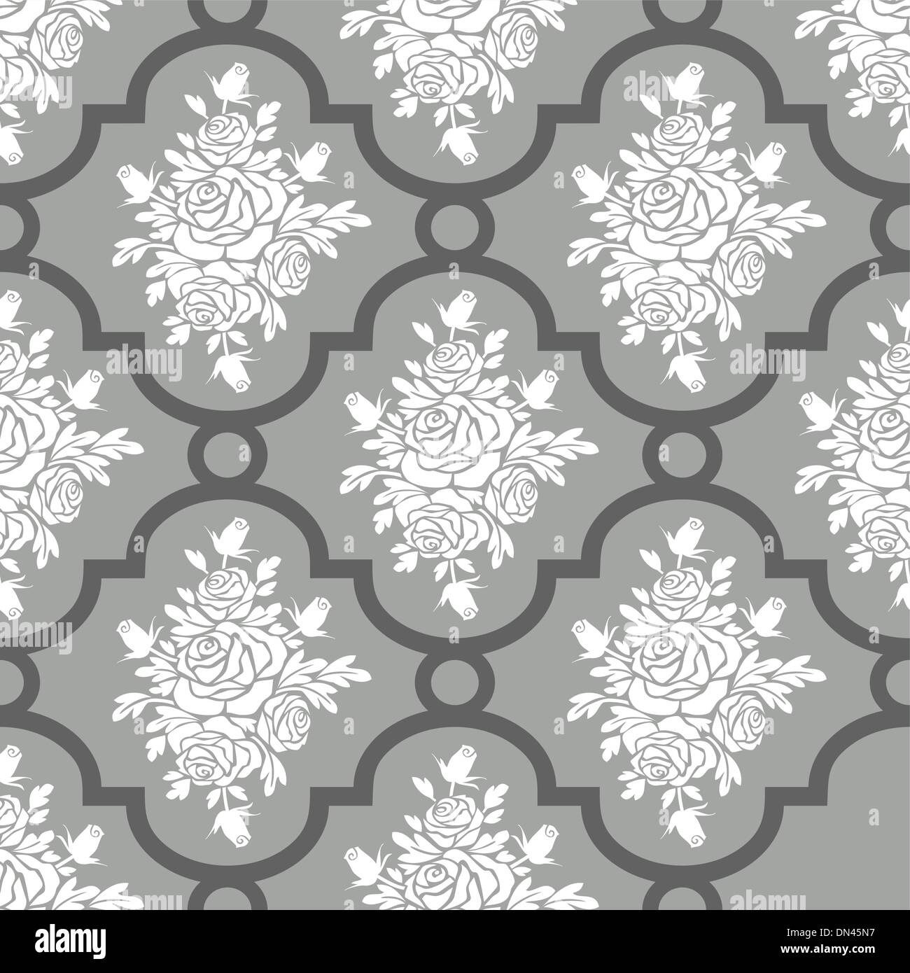 White roses seamless pattern Stock Vector